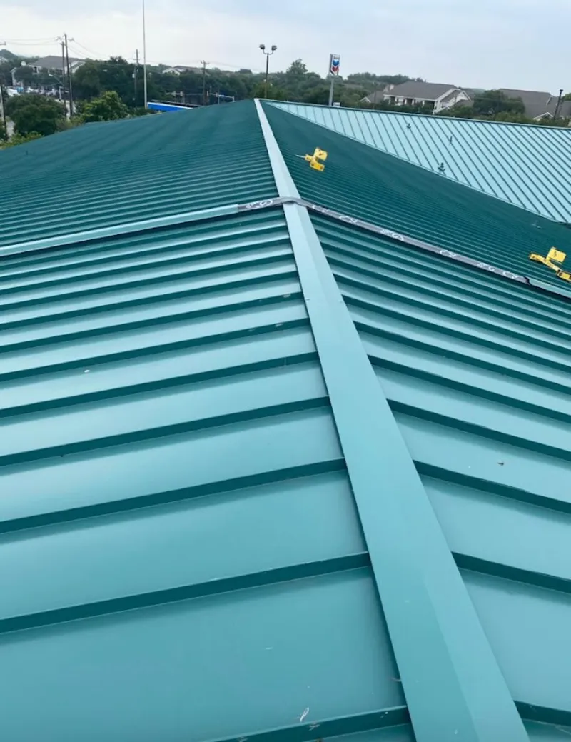 Green commercial metal roof ridge and valley for Metal Roof Repair in Camp Hill